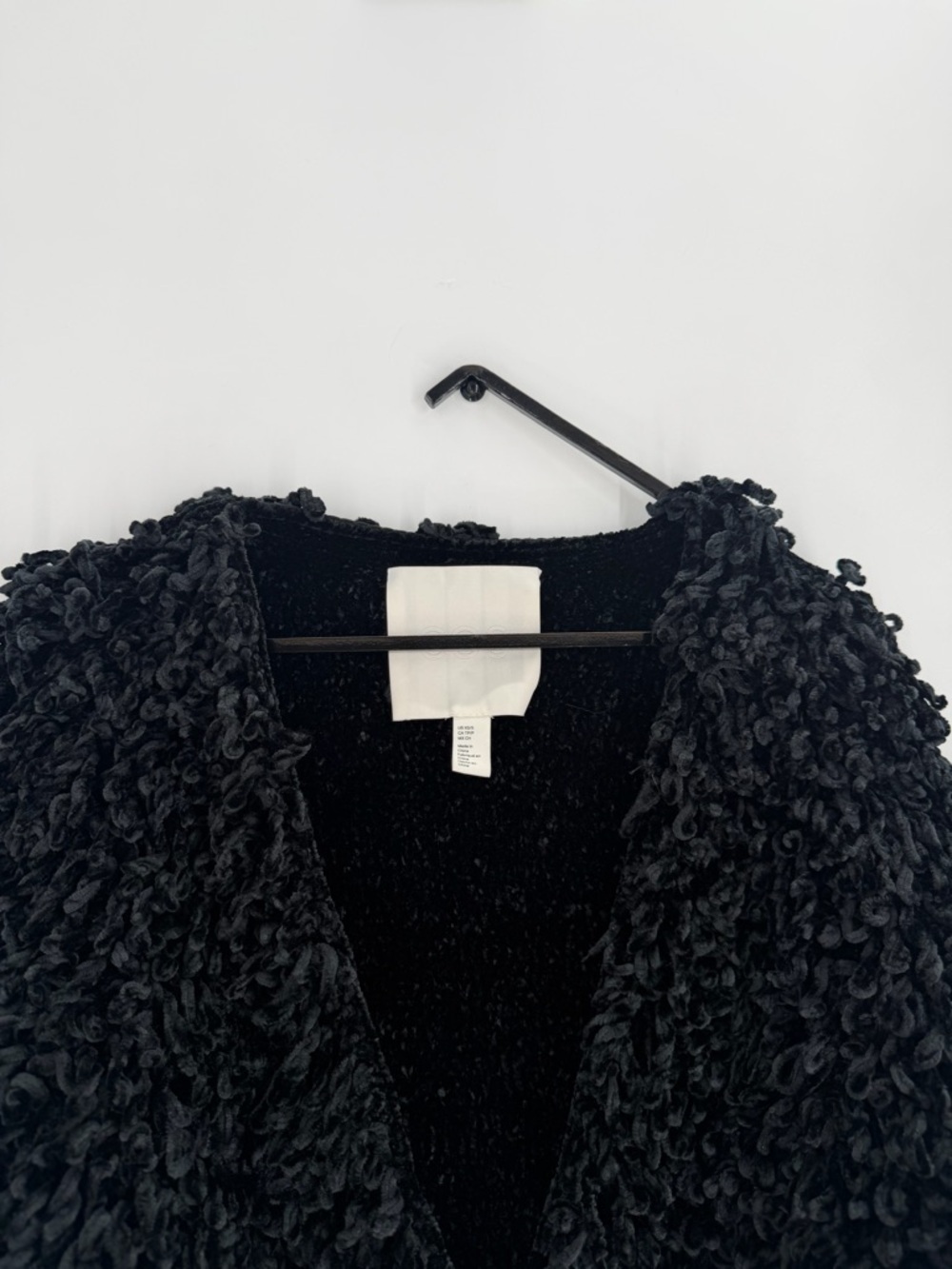 Cos Atelier The Chenille Bolero Limited Edition Cropped Shagged Black Jacket